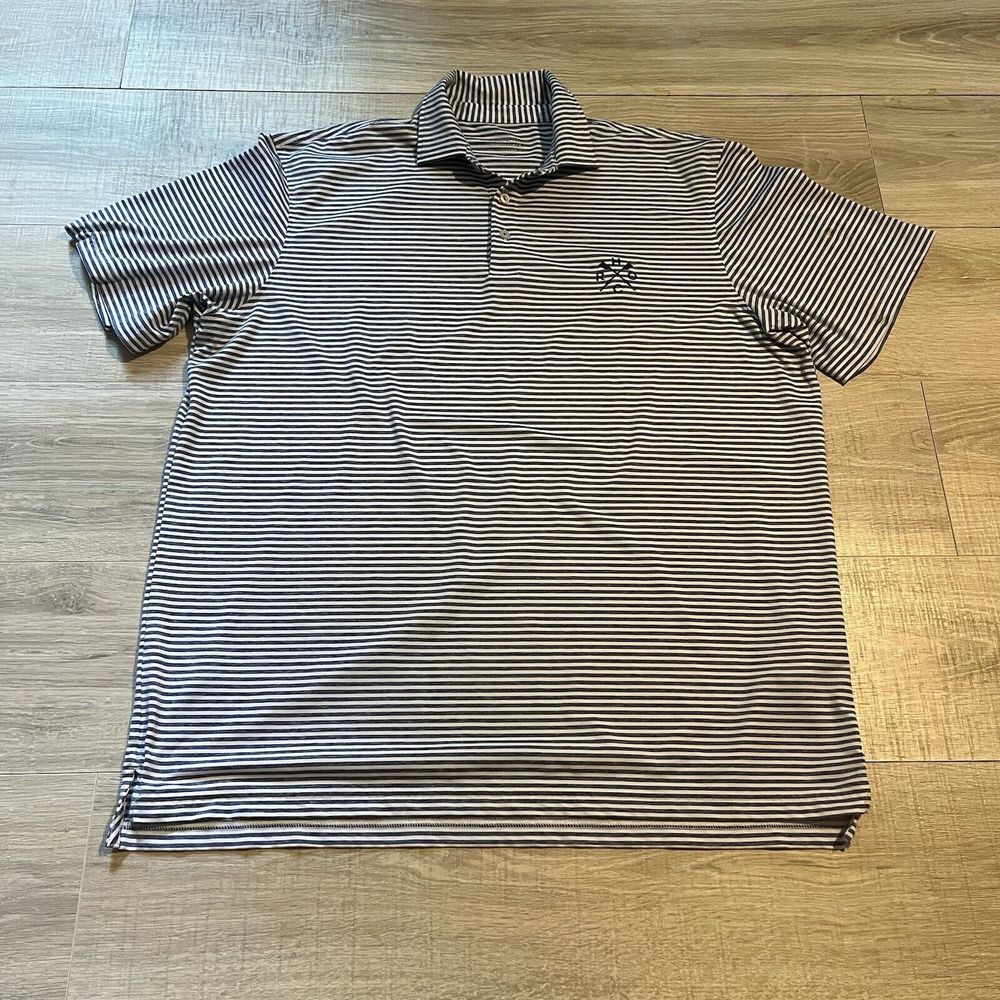 Vineyard‎ Vines Shirt Mens XL Polo Blue White Striped Performance Stretch Golf
